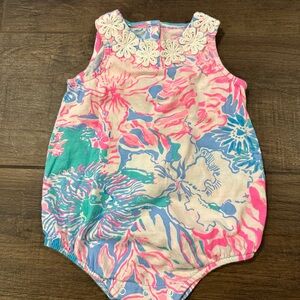 Lilly Pulitzer Pink and Blue Floral Romper